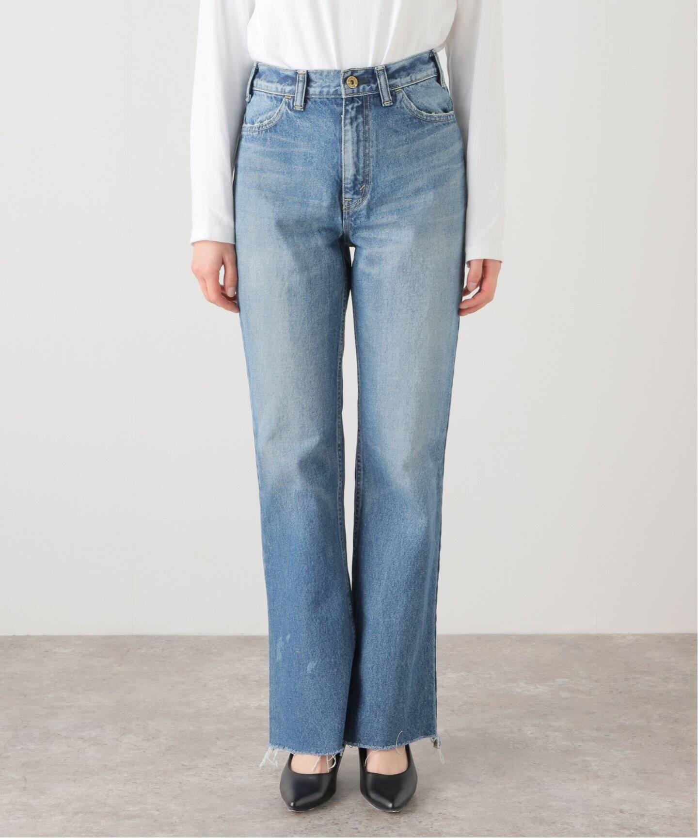 MADISONBLUE/マディソンブルー】HEM CUT FLARE PT DENIM デニム 