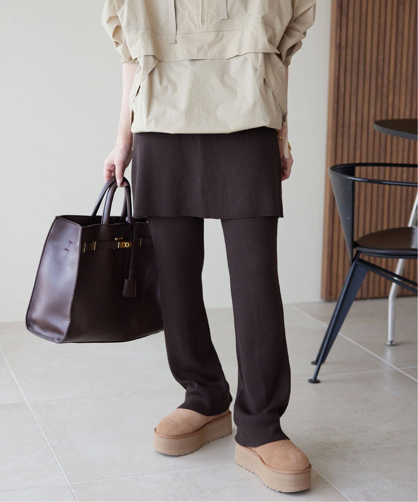 ウォッシャブルスカート付きニットパンツ（その他パンツ）｜SLOBE IENA  