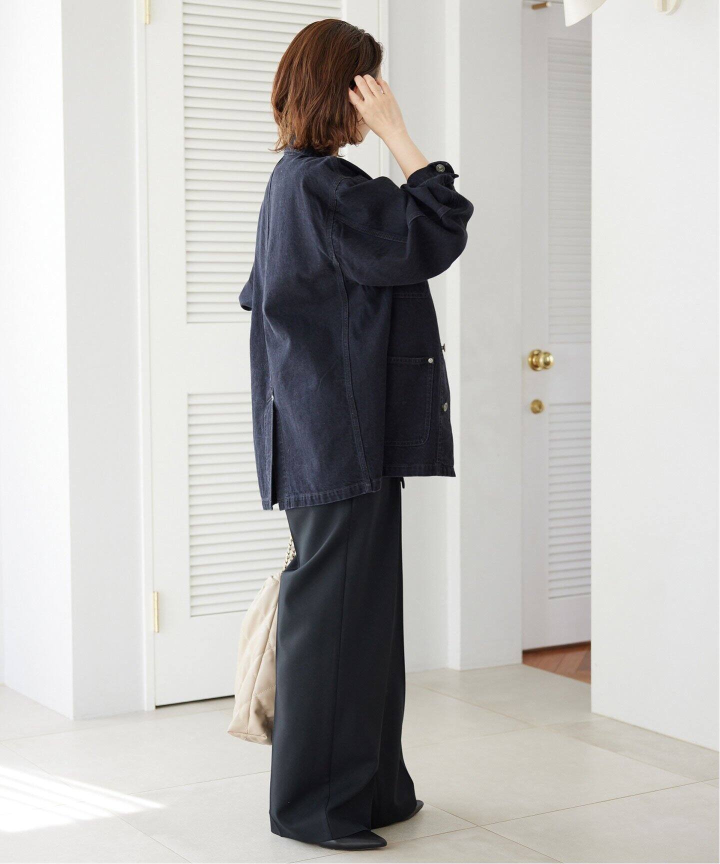 PE SHARK 1タックストレートパンツ（スラックス）｜SLOBE IENA