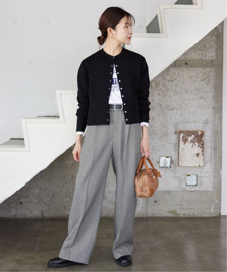 PE SHARK 1タックストレートパンツ（スラックス）｜SLOBE IENA  