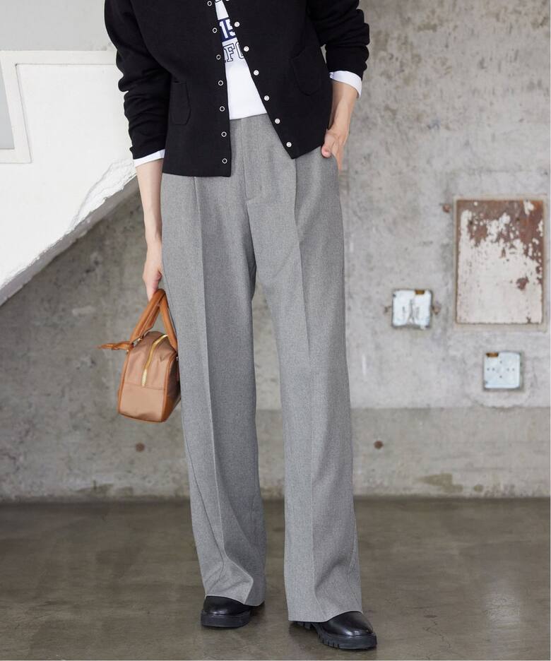 PE SHARK 1タックストレートパンツ（スラックス）｜SLOBE IENA  