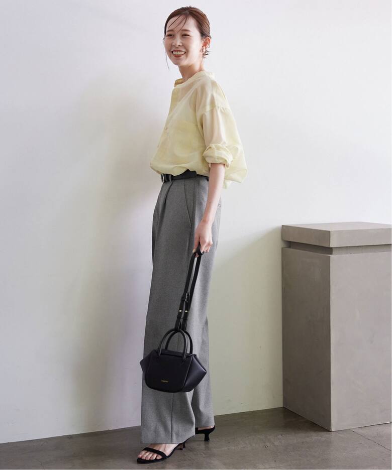 PE SHARK 1タックストレートパンツ（スラックス）｜SLOBE IENA  