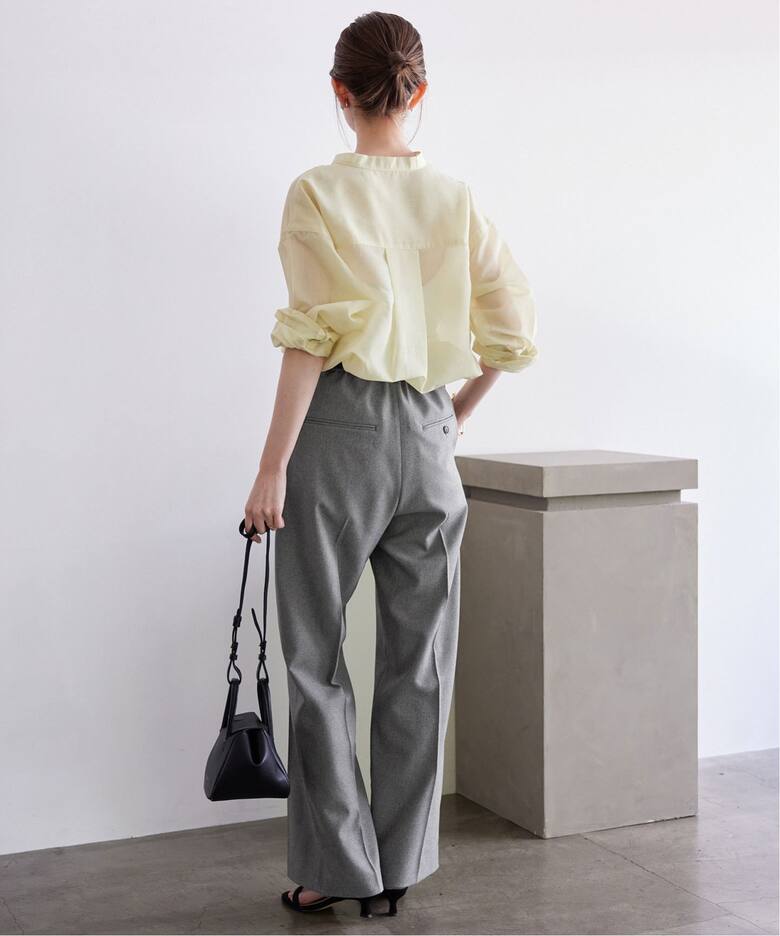 PE SHARK 1タックストレートパンツ（スラックス）｜SLOBE IENA  