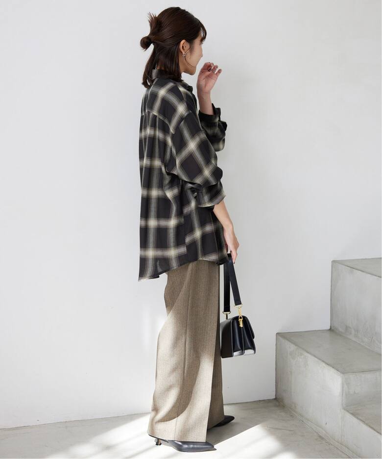 PE SHARK 1タックストレートパンツ（スラックス）｜SLOBE IENA  