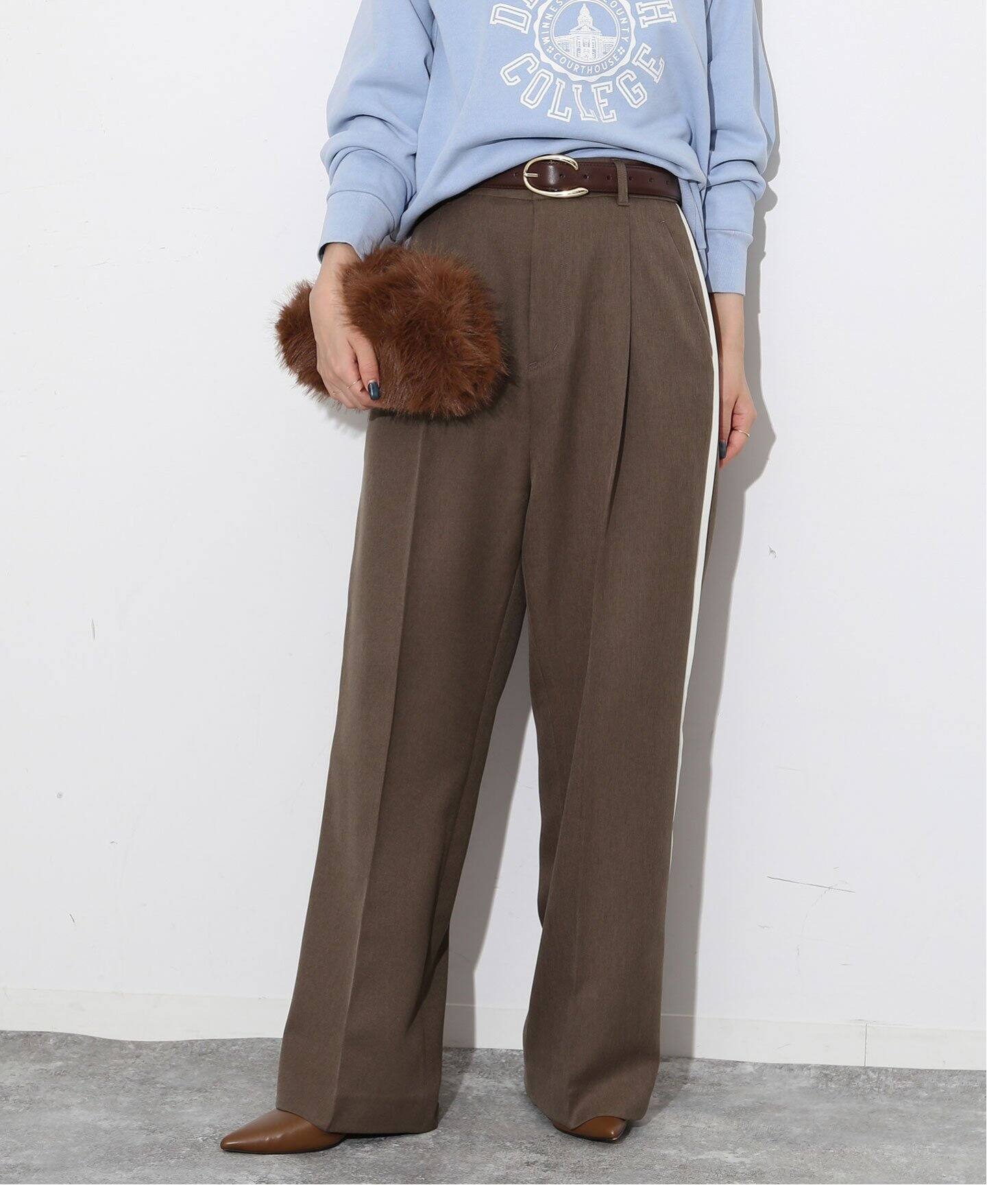 パウダーツイルサイドラインスラックス（スラックス）｜SLOBE IENA  