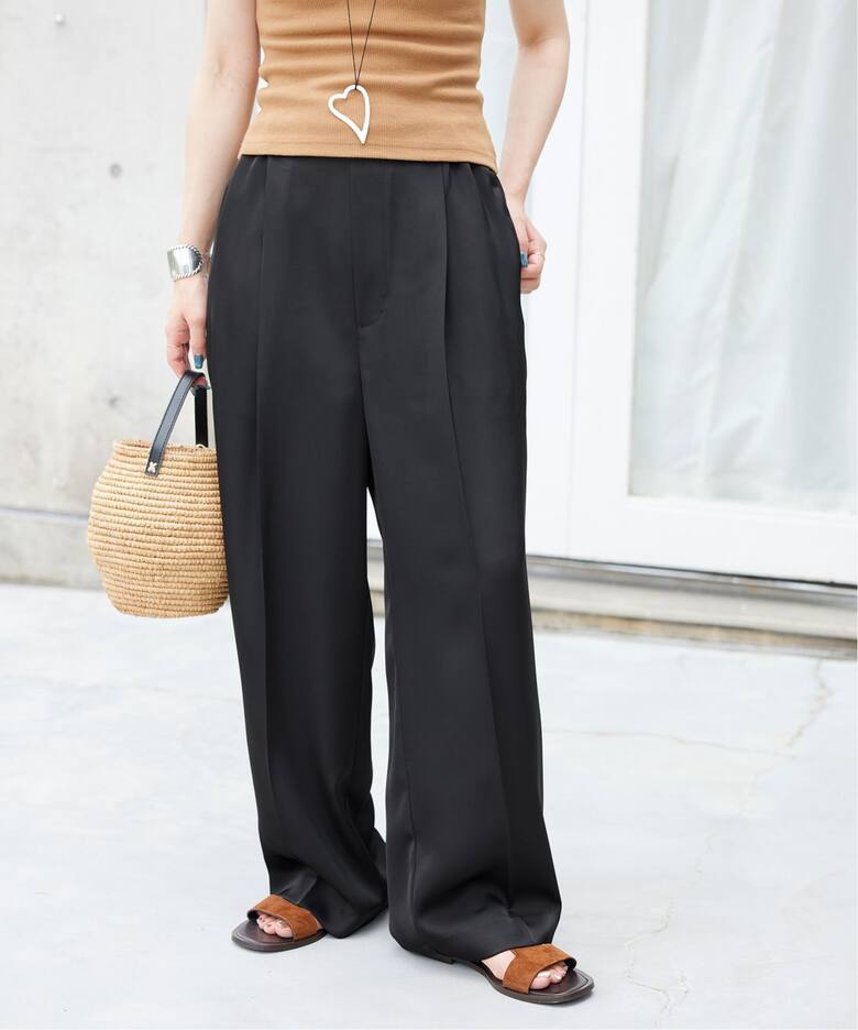 完売品 25年 新品 SLOBE IENA サテンタックパンツ 定価1.3 スローブ  