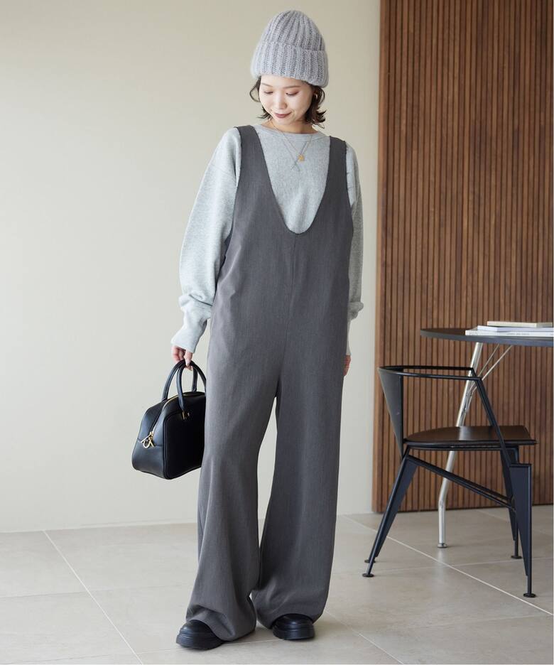 WEB限定サイズ有り》Vネックオールインワン（つなぎ／オールインワン 