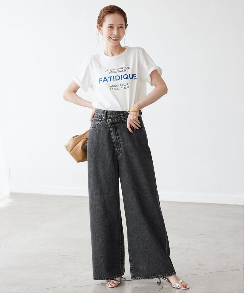 LE DENIMチルトワイドストレートデニム（デニムパンツ・ジーンズ 