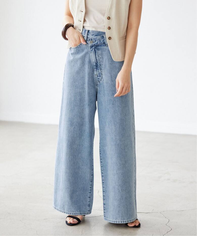 LE DENIMチルトワイドストレートデニム（デニムパンツ・ジーンズ 