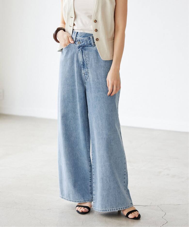 LE DENIMチルトワイドストレートデニム（デニムパンツ・ジーンズ 