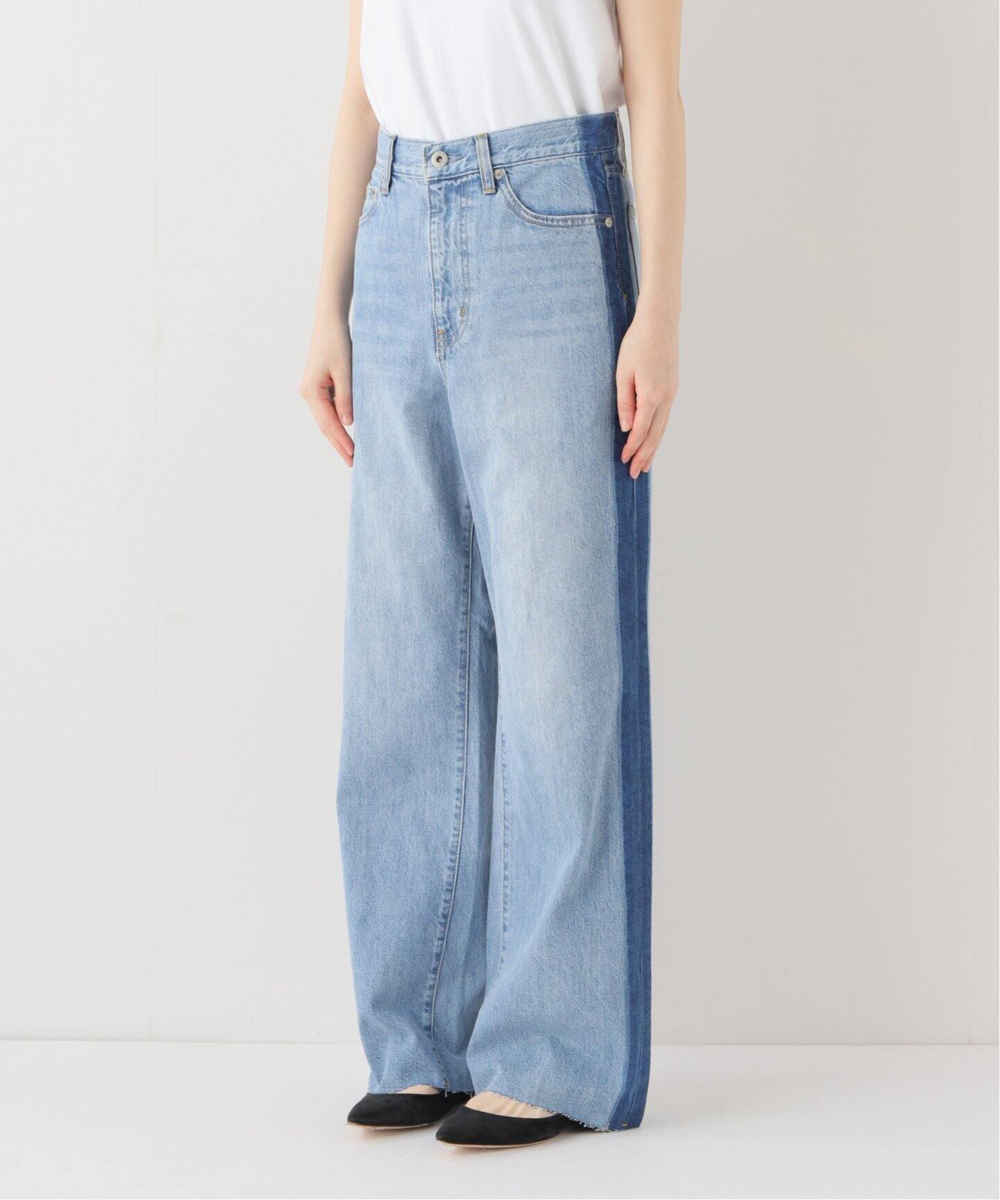 スローブ イエナ LE DENIM サイドラインストレート　SLOBE IENA LE DENIM サイドラインストレート（デニムパンツ・ジーンズ