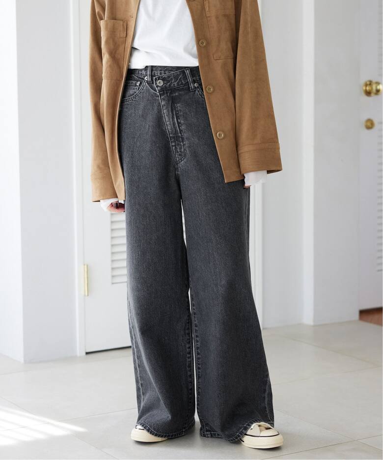 追加》LE DENIMチルトワイドストレートデニム（デニムパンツ・ジーンズ 