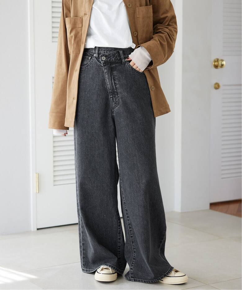 追加》LE DENIMチルトワイドストレートデニム（デニムパンツ・ジーンズ 