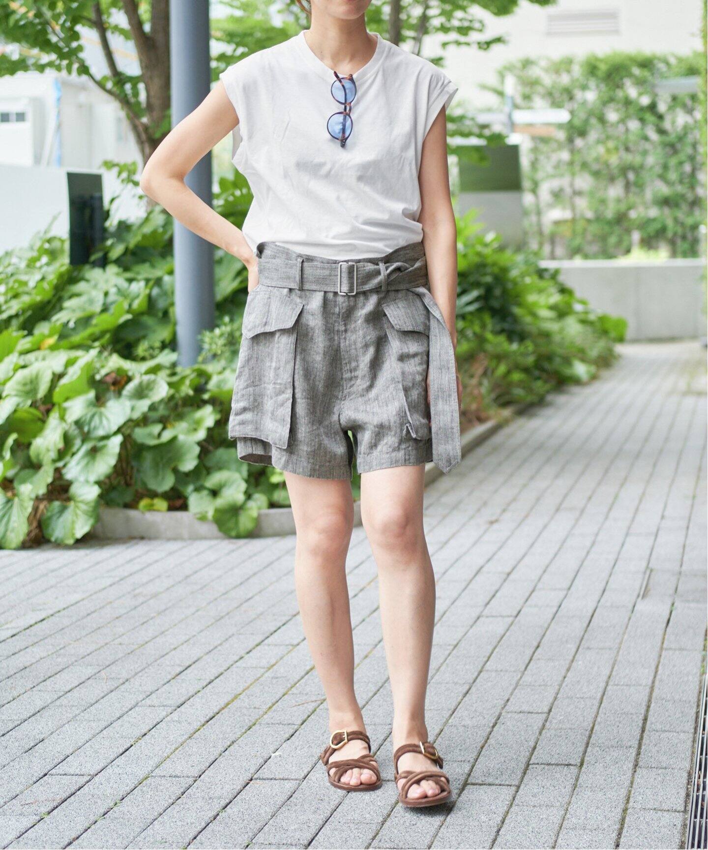 IENA LA BOUCLE グルカハーフパンツ IENA LA BOUCLE リネンヘリンボンカーゴショーツ（ショート