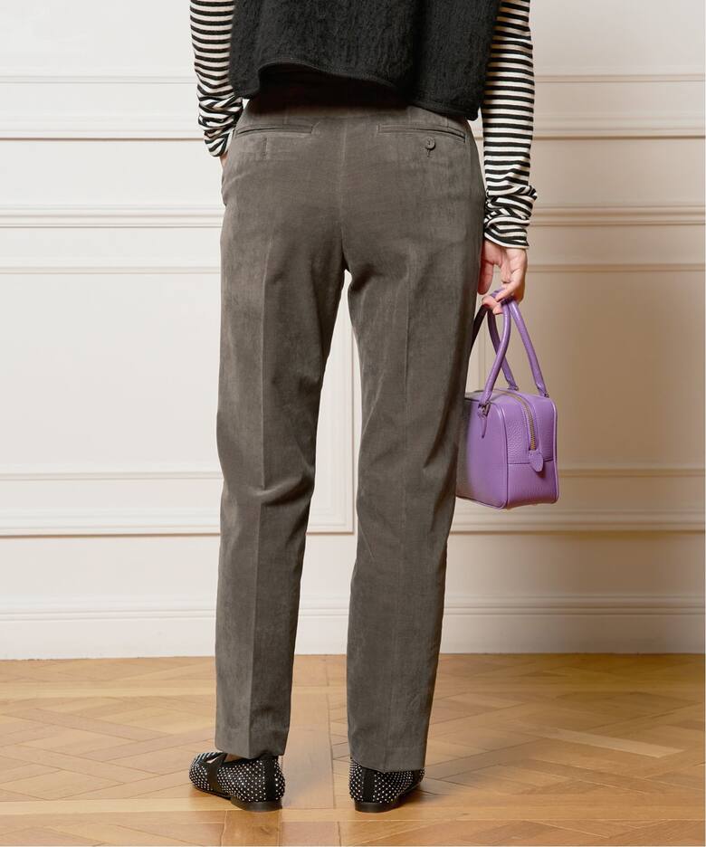 追加》IENA LA BOUCLE ベルベットテーパードパンツ2（スラックス  