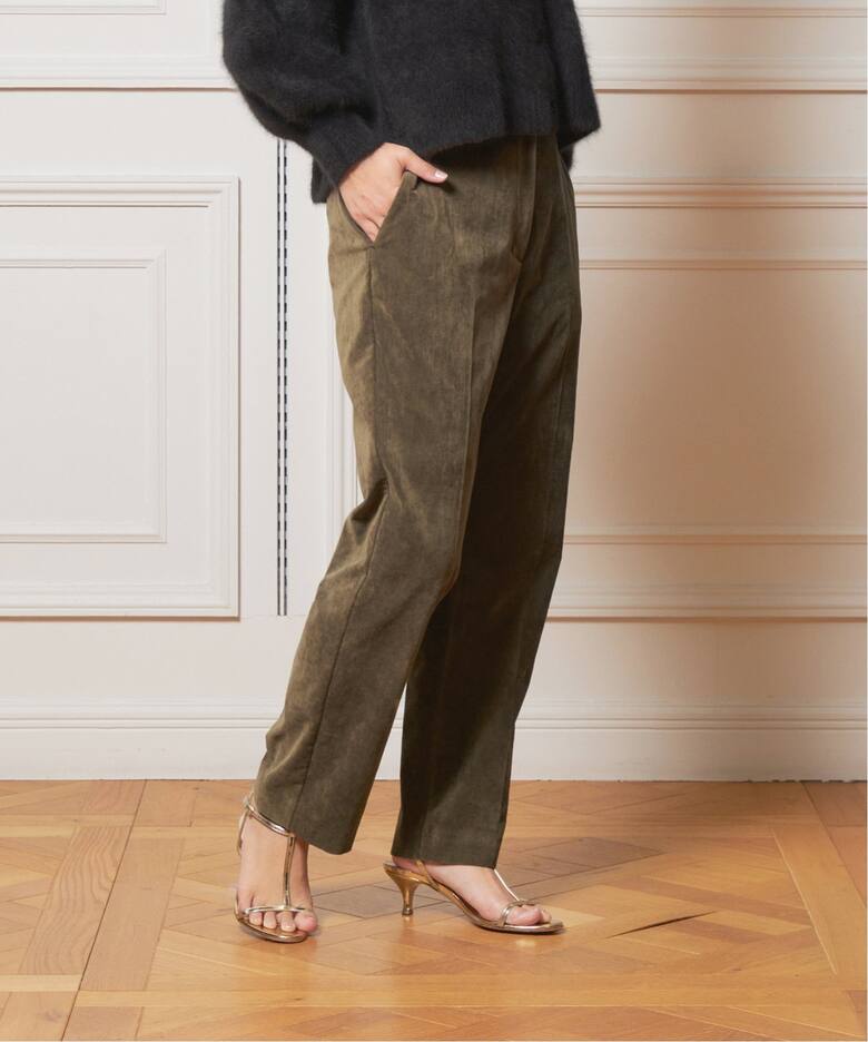 追加》IENA LA BOUCLE ベルベットテーパードパンツ2（スラックス  