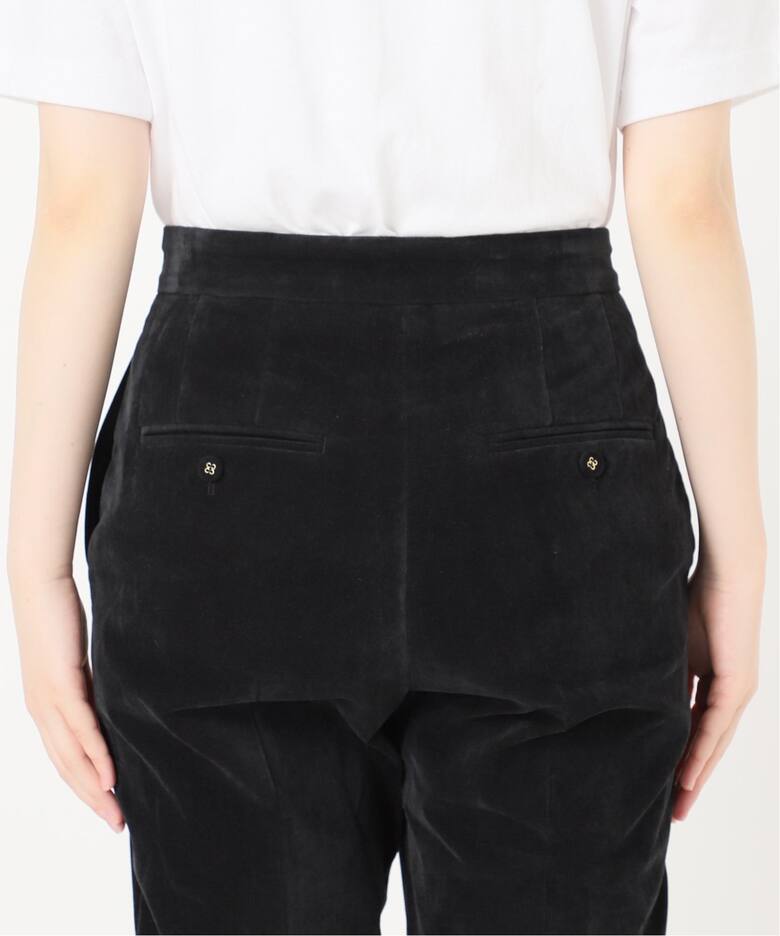 追加》IENA LA BOUCLE ベルベットテーパードパンツ2（スラックス  