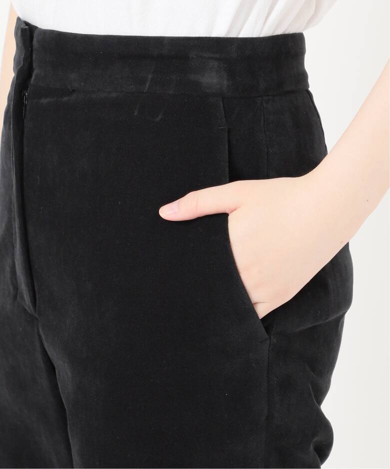 追加》IENA LA BOUCLE ベルベットテーパードパンツ2（スラックス  