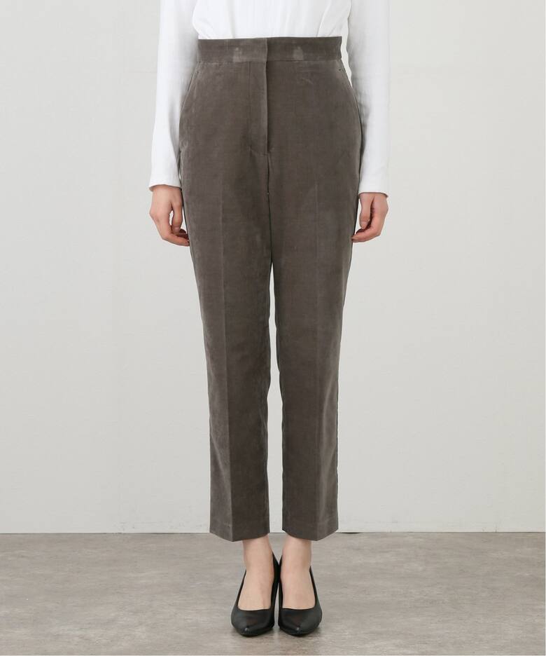 追加》IENA LA BOUCLE ベルベットテーパードパンツ2（スラックス  