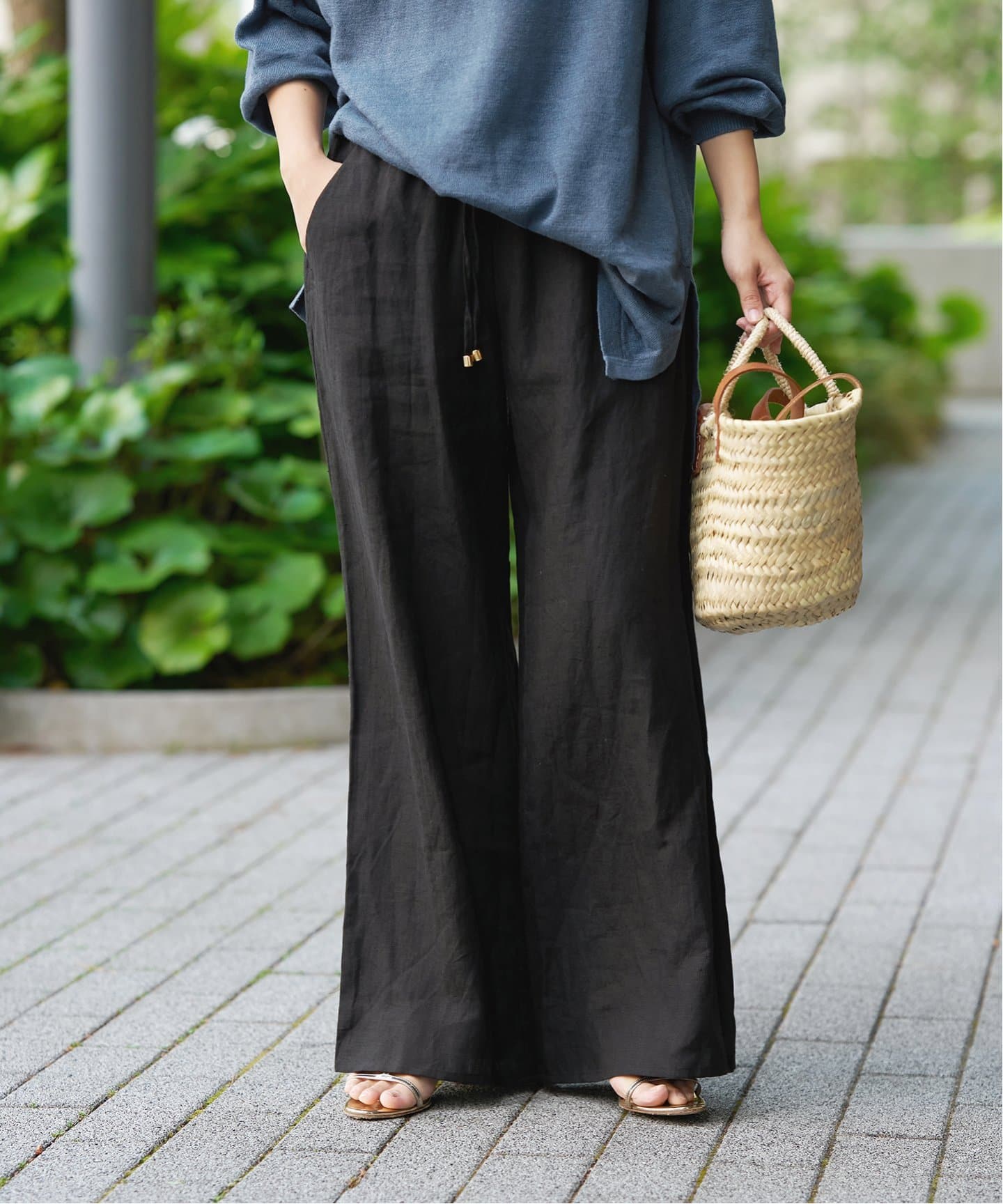 IENA バティックパンツ コットン リネン エスニック