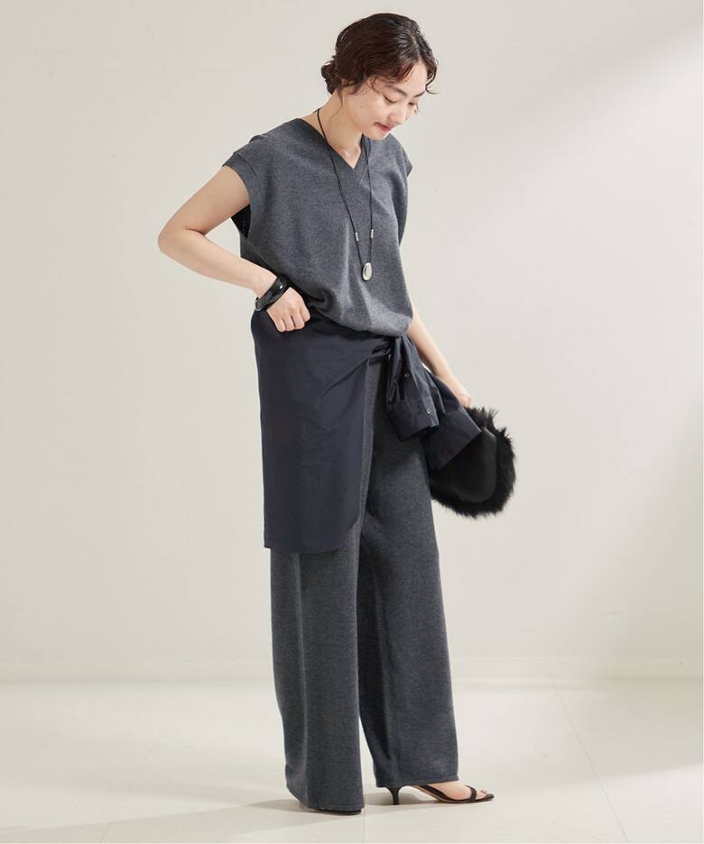 Wide Straight ニット パンツ（その他パンツ）｜Plage（プラージュ）の  