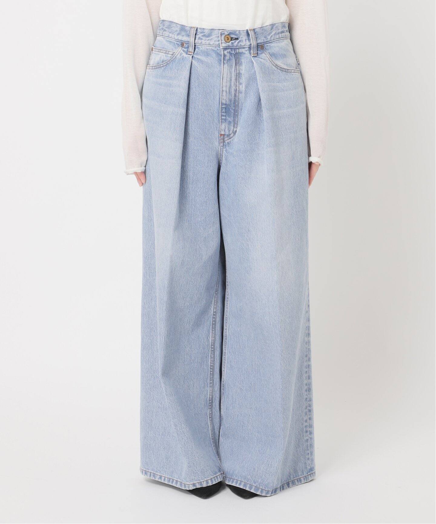 DENIM TUCK WIDE パンツ（デニムパンツ・ジーンズ）｜Plage 