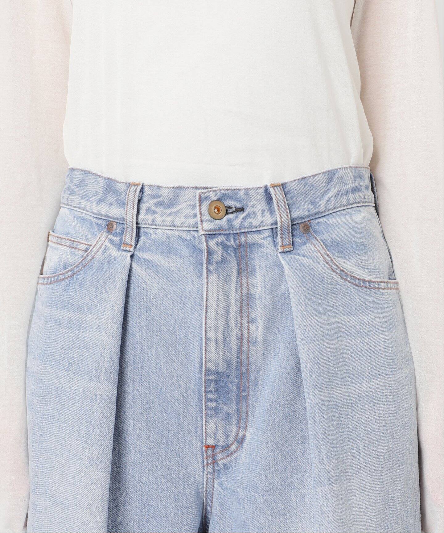 DENIM TUCK WIDE パンツ（デニムパンツ・ジーンズ）｜Plage 