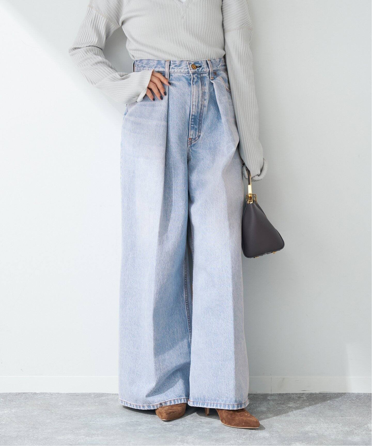 DENIM TUCK WIDE パンツ（デニムパンツ・ジーンズ）｜Plage 