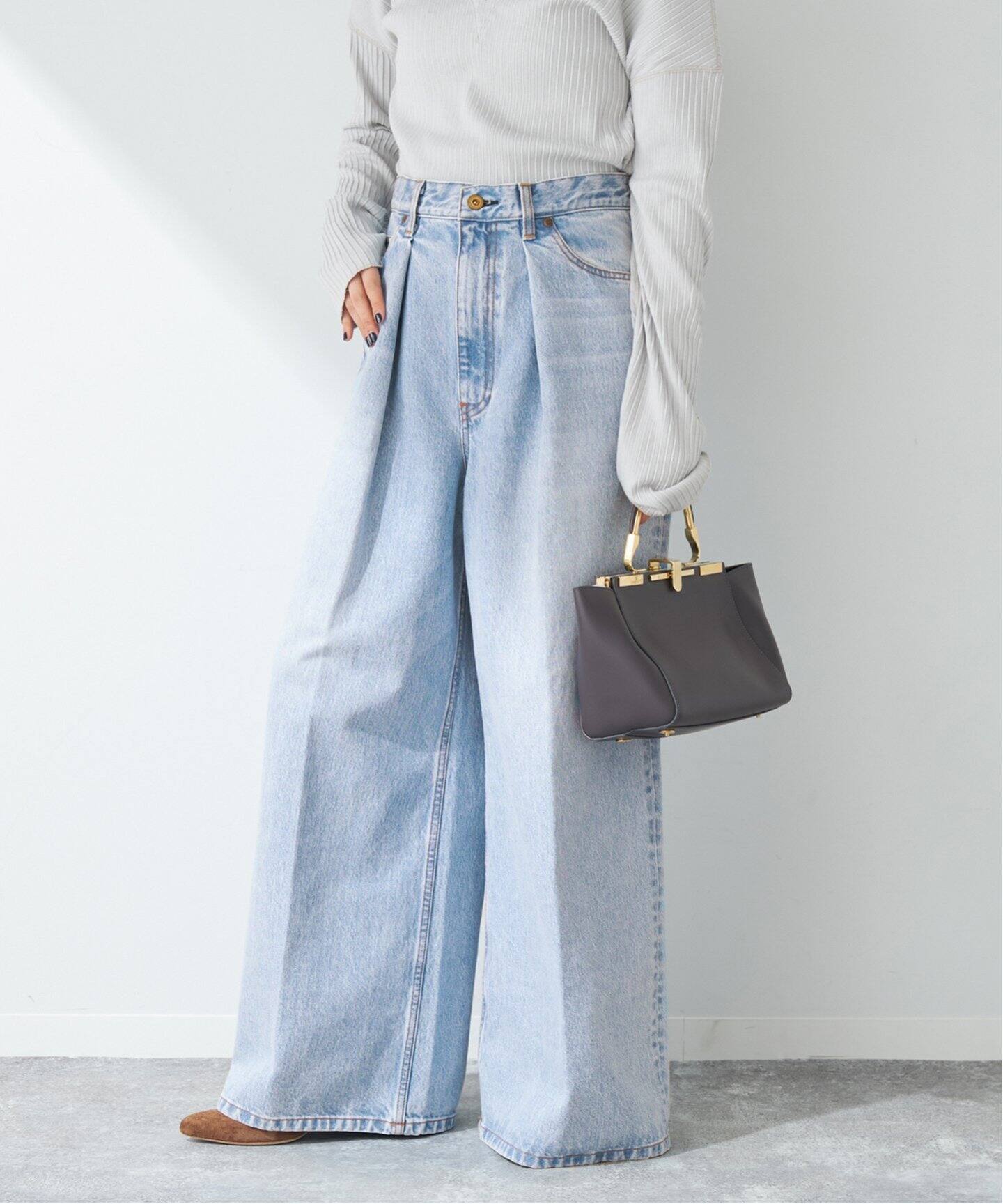 DENIM TUCK WIDE パンツ（デニムパンツ・ジーンズ）｜Plage 