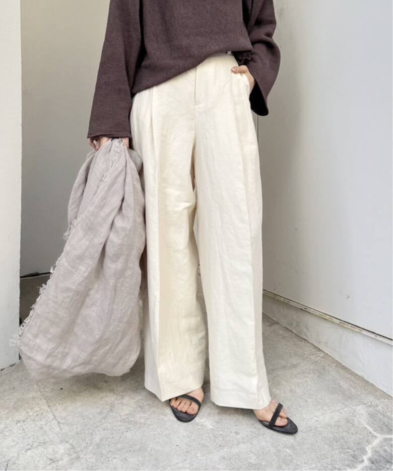 VIS/LINEN TUCK WIDE パンツ（スラックス）｜Plage（プラージュ 