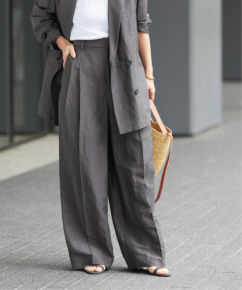 VIS/LINEN TUCK WIDE パンツ（スラックス）｜Plage（プラージュ）の  