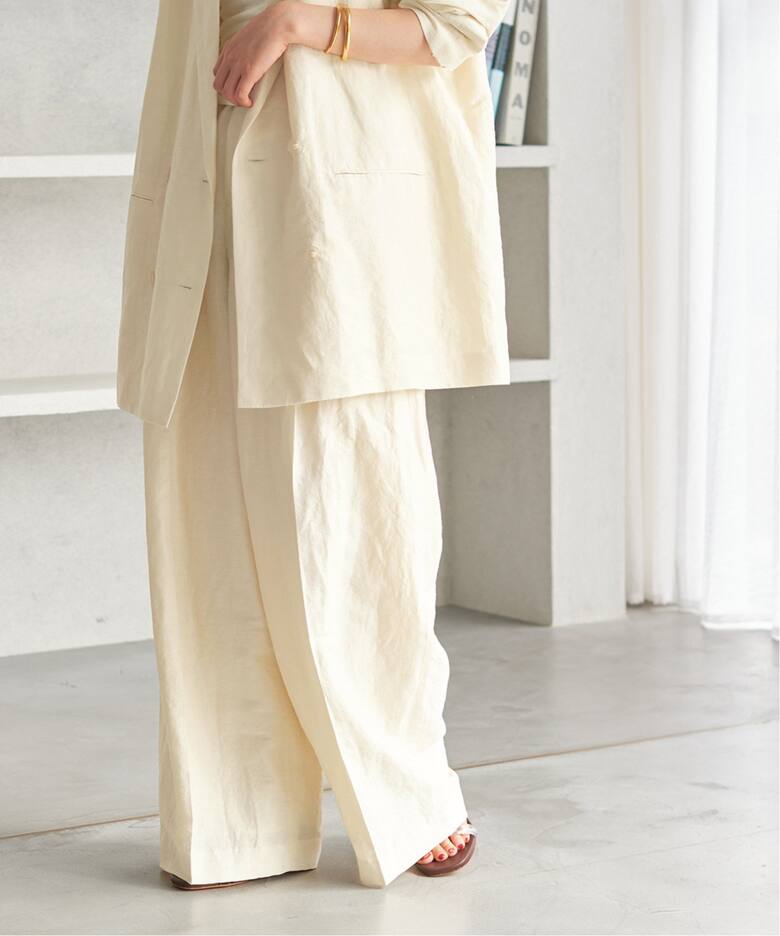 VIS/LINEN TUCK WIDE パンツ（スラックス）｜Plage（プラージュ）の 