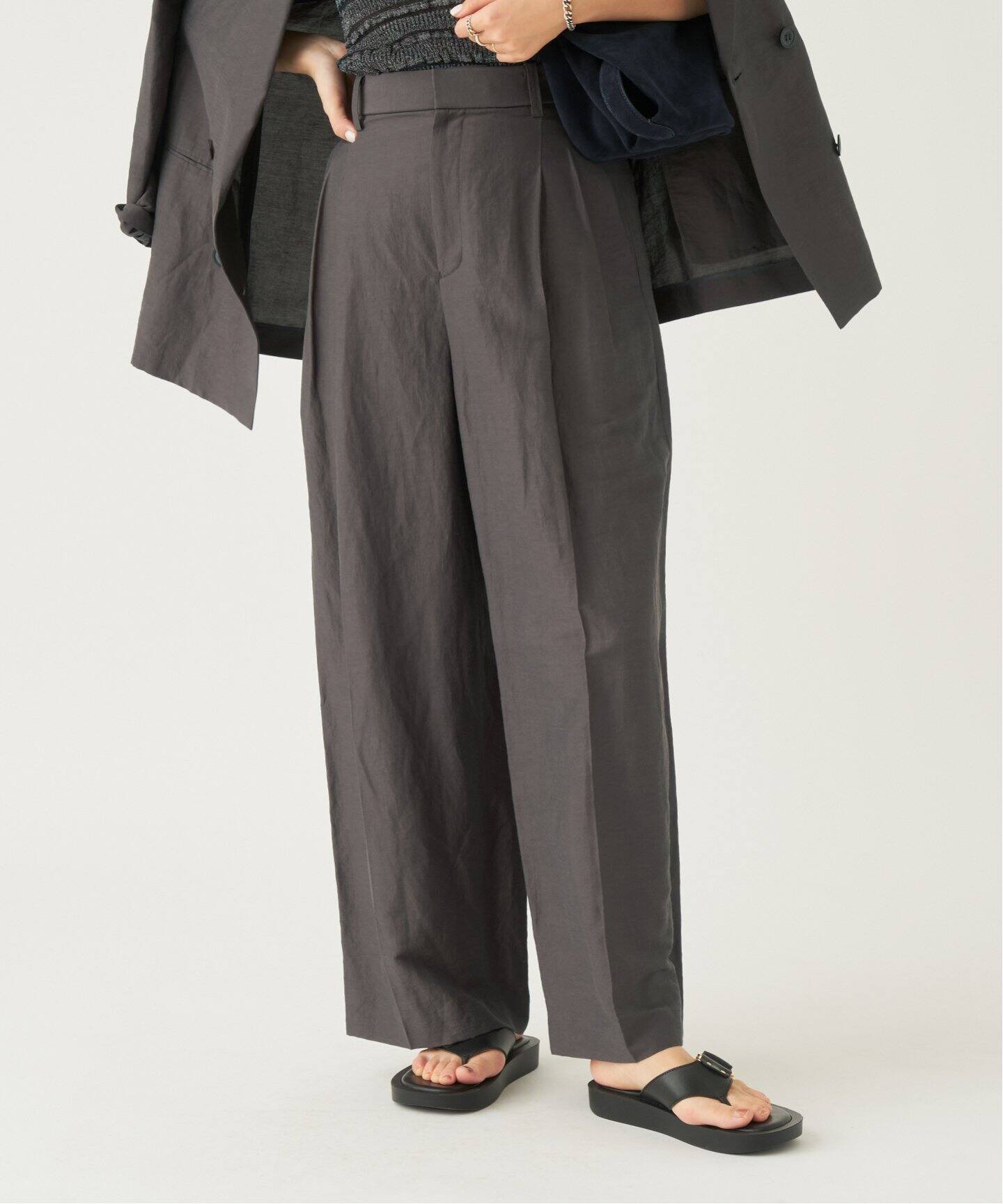 VIS/LINEN TUCK WIDE パンツ（スラックス）｜Plage（プラージュ）の 