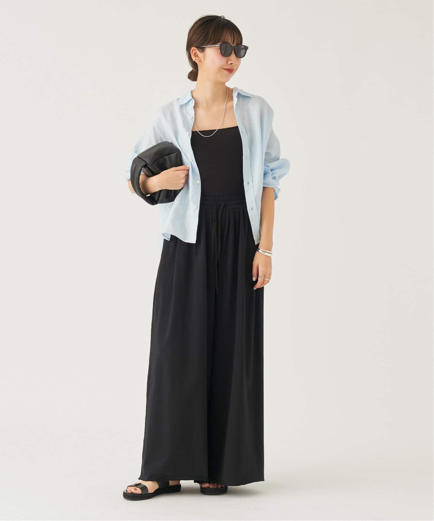 Plage プラージュ sweat jersey パンツ ブラック BLK 黒 FLUID STRIPE EASY パンツ（その他パンツ）｜Plage（プラージュ