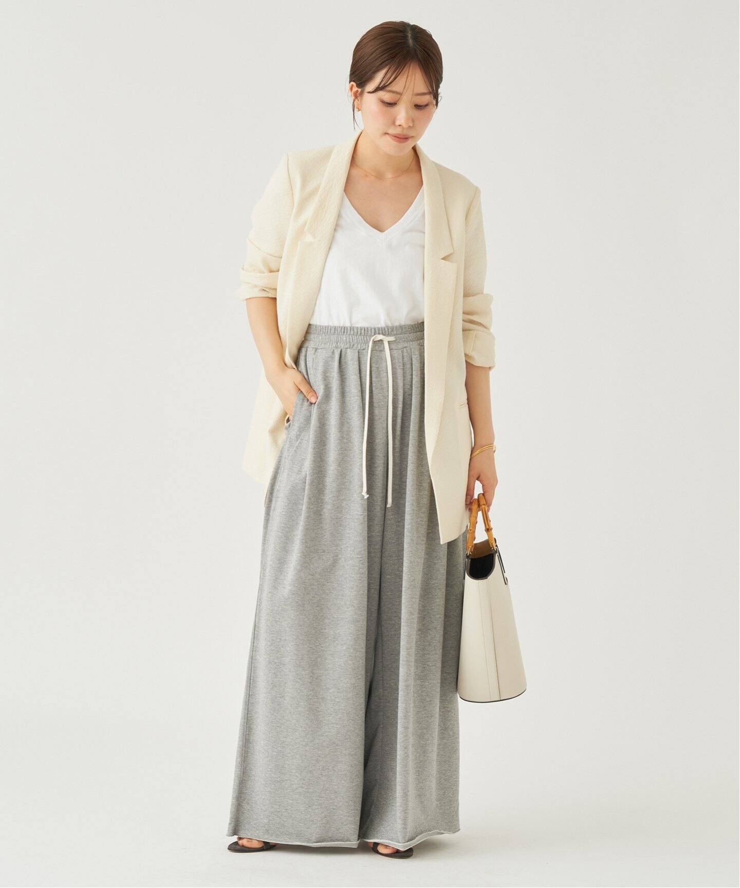 追加》SWEAT WIDE TUCK パンツ（スウェットパンツ）｜Plage