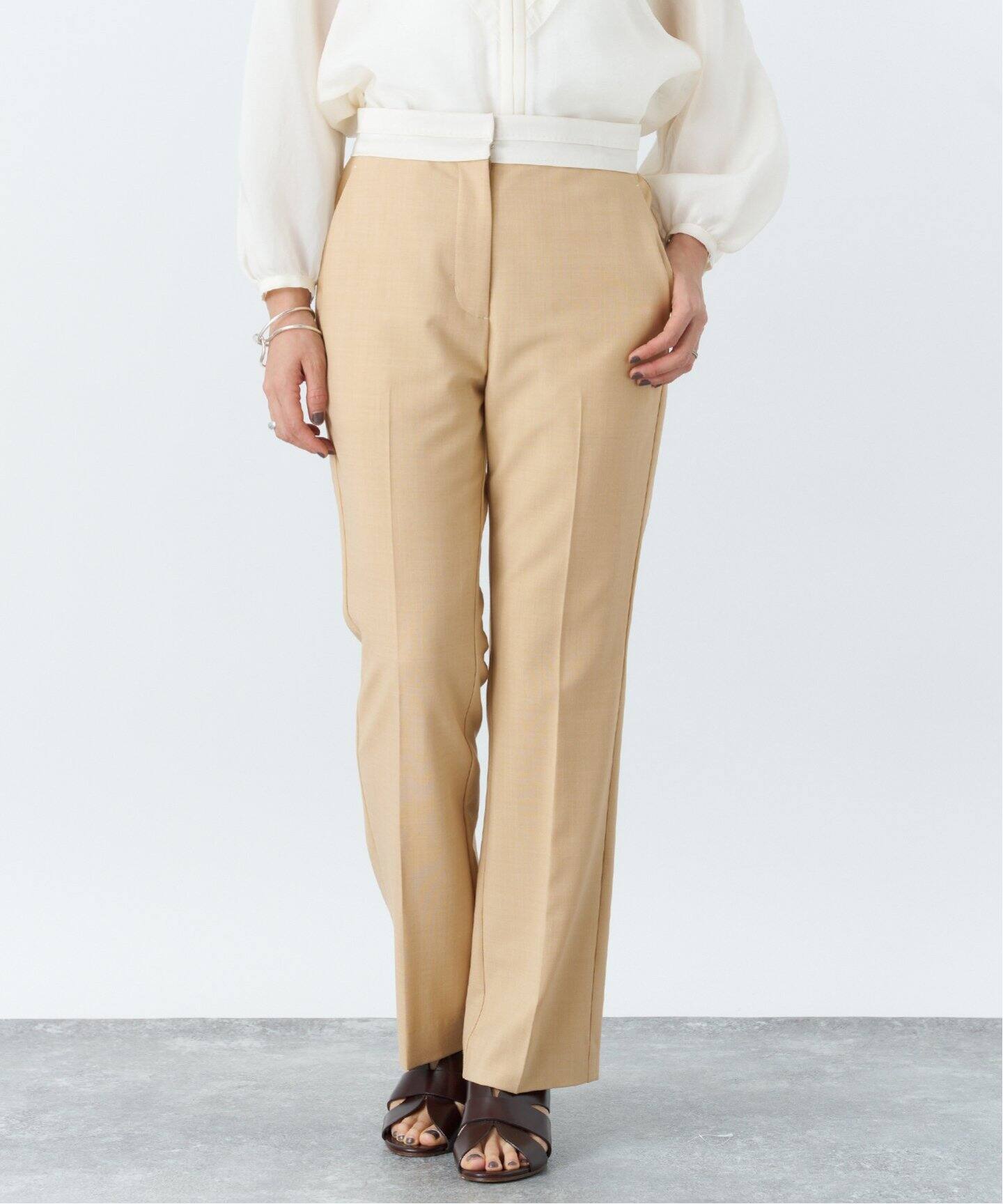 woolトロストレッチセンタープレスパンツ（スラックス）｜VERMEIL par 