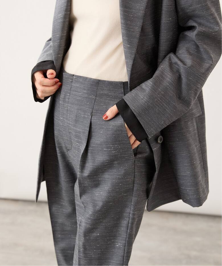 woolモヘヤセンタープレスタックパンツ（スラックス）｜VERMEIL par  