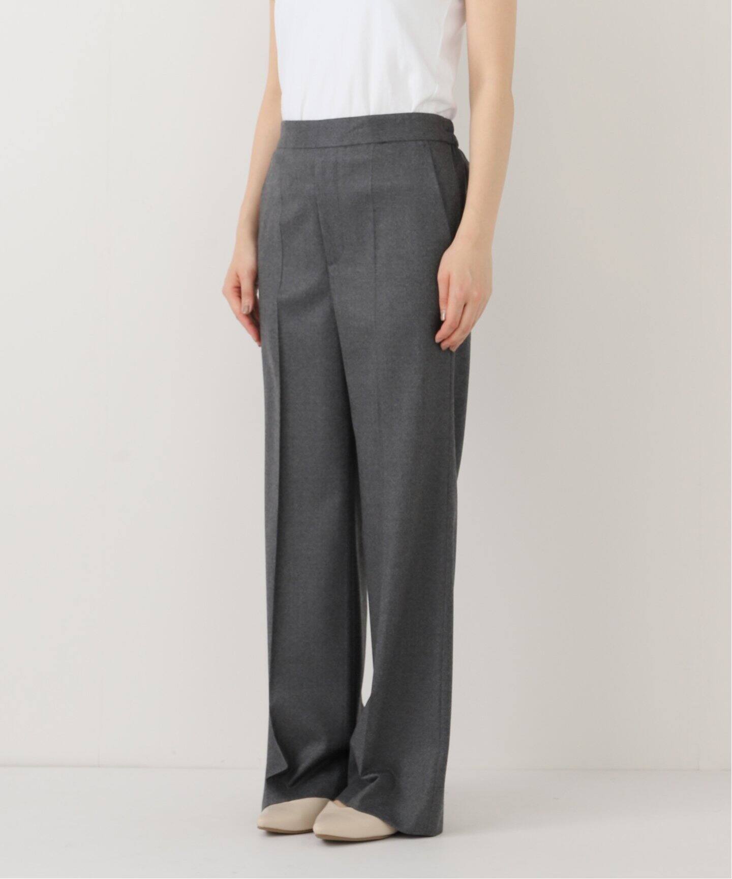 ストレッチフラノセンタープレスイージーパンツ（スラックス  