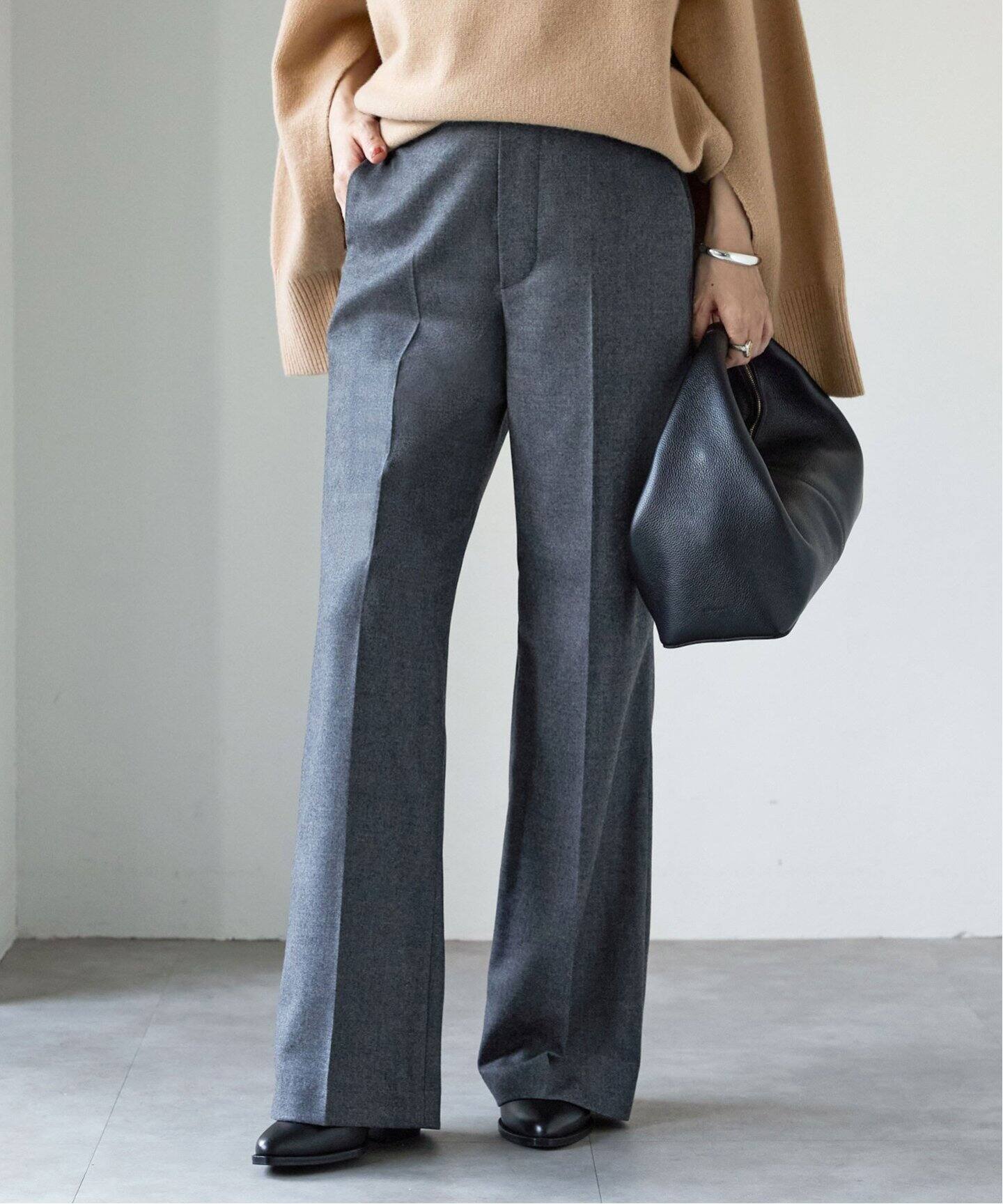 ストレッチフラノセンタープレスイージーパンツ（スラックス  