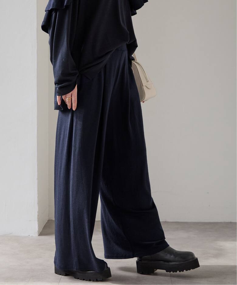 追加》wool 100 jersey tuck パンツ（その他パンツ）｜VERMEIL par  