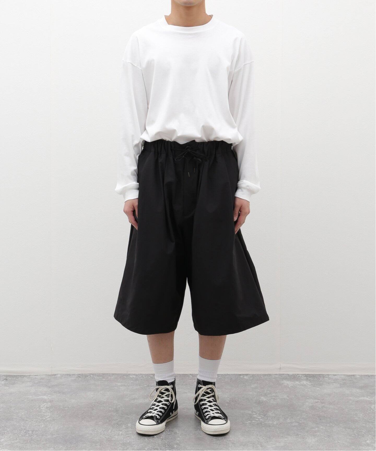 希少★SUNSEA サンシー BAGGY SHORT PANT ブラック SU Wide Baggy Shorts Cotton / Nylon SU-02-T-04CN（ショート