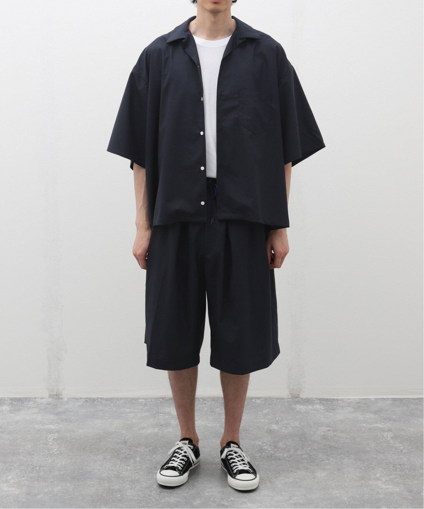 Sillage (シアージ) WOOL TROPICAL CIRCULAR SHORTS EX SL24SS-CSTW-NV 