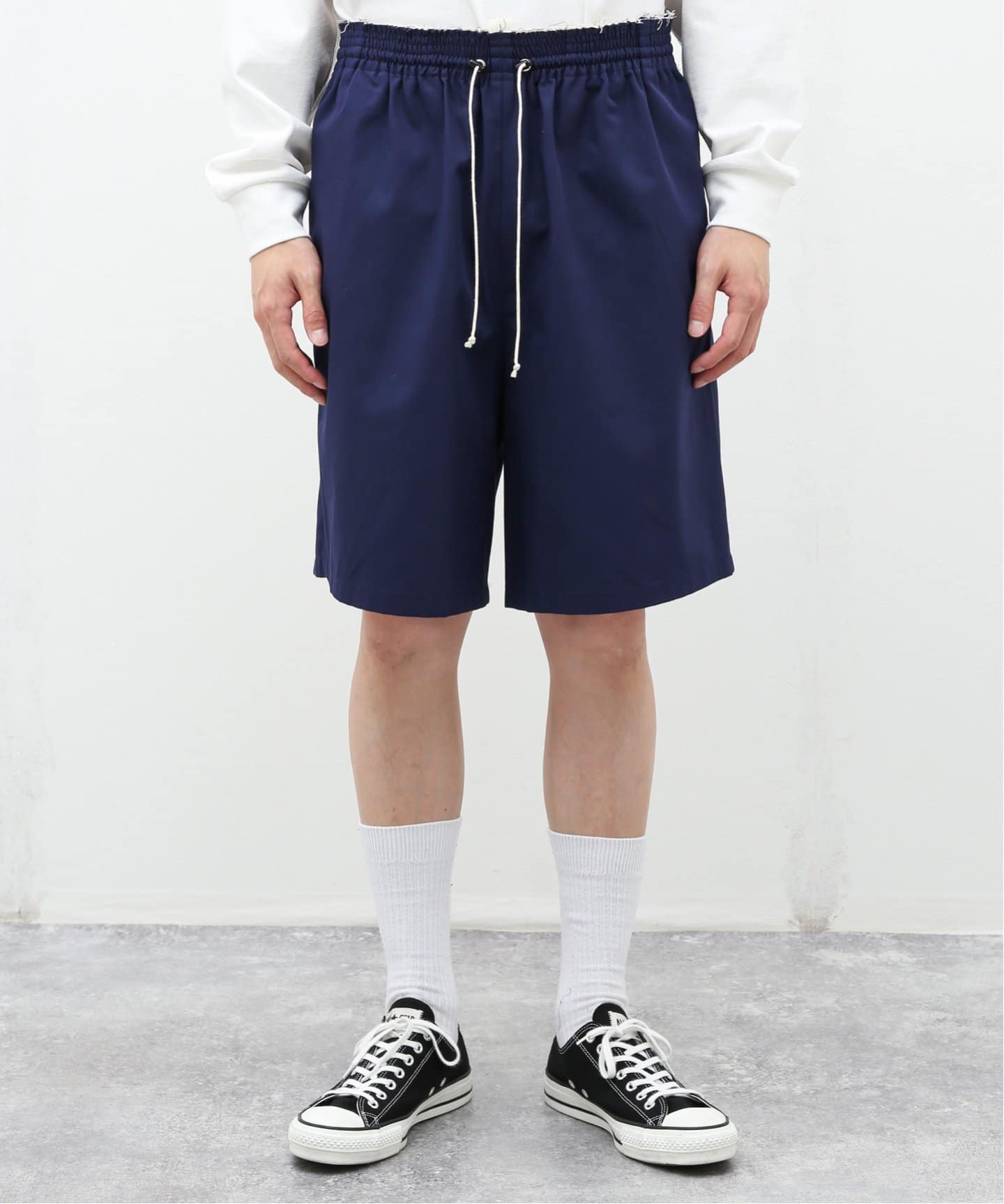 CAMIEL FORTGENS カーゴ　ショートパンツ　ネイビー　L CAMIEL FORTGENS / KNEE SHORTS COTTON TWILL BLUE CF.17.13.01.01