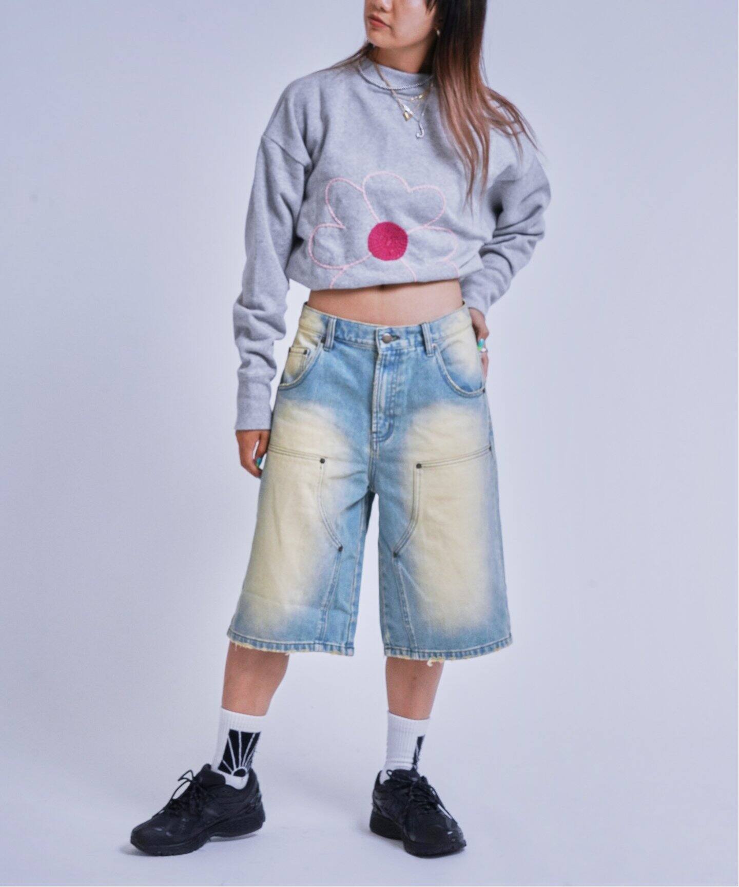 パンツ geeks DENIM DOWBLE KNEE HALF PANTS 2025年最新】geeks denim dowble knee pantsの人気アイテム
