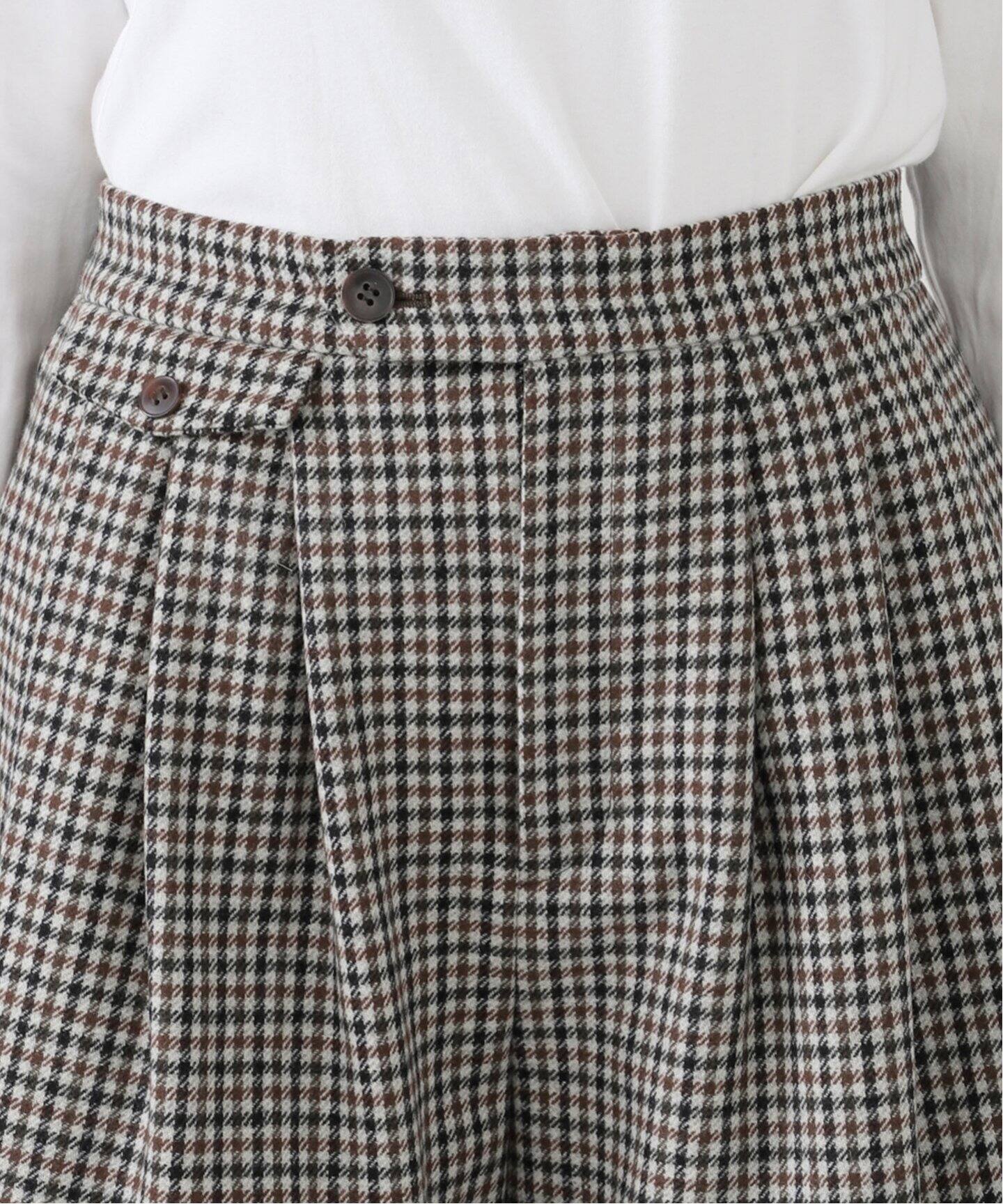 CASA FLINE/カーサフライン ウールチェックキュロットパンツ（ショート 