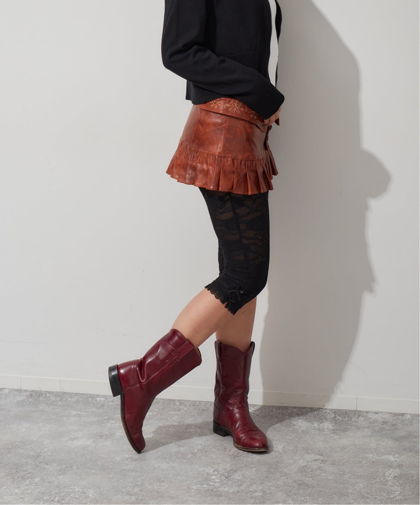 SCULPTOR/スカルプター】 90s Lace Leggings SL005394BW