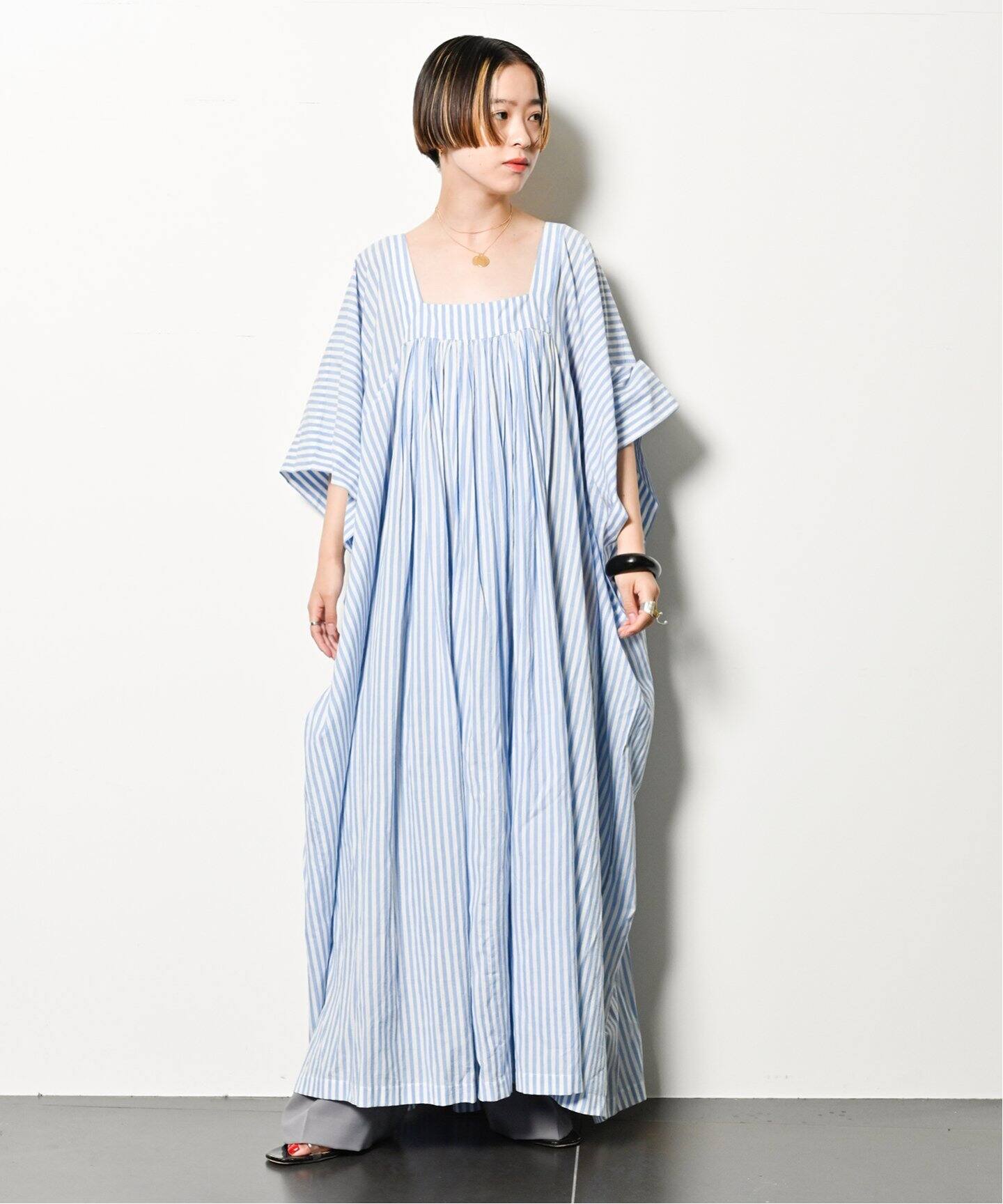 ANAAK HANOI STRIPE CAFTAN SS24-D0508-STR：ワンピース（ワンピース  