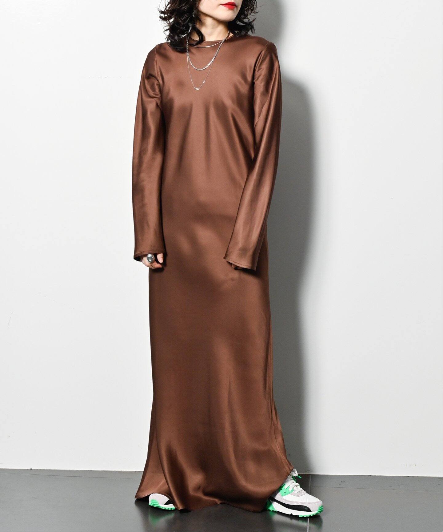 BASERANGE/ベースレンジ】DYDINE LONGSLEEVE DRESS：ワンピース  