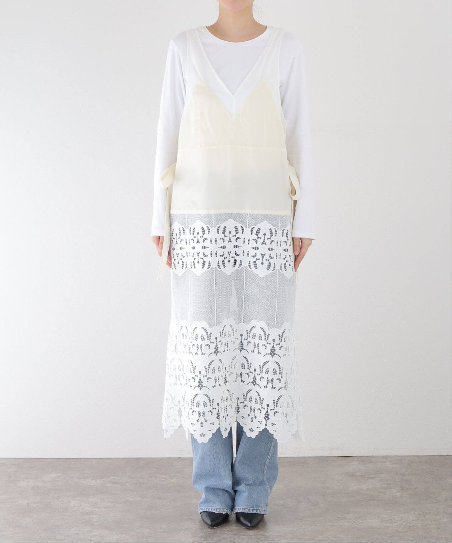 TOGA PULLA/トーガプルラ】Mesh lace dress：ワンピース（ワンピース 