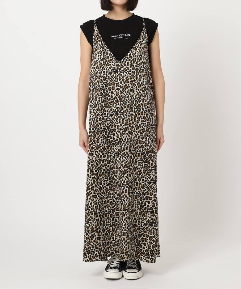 レオパードキャミワンピース*ノースリーブ TEE SET（ワンピース  
